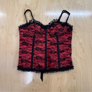 Elegant Moments Underwire Satin Bustier - Red - Size: 32